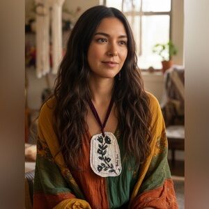 Upcycled fabric tie jabot